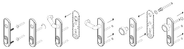 Protezioni per cilindri sagomati di maniglie per porte tagliafuoco